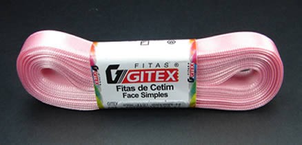 FITA DE CETIM DUPLA FACE – NUMERO 02 – POLIAMIDA – PEÇA 10 METROS – LARGURA 11MM – COR 104 – ROSA MEDIO