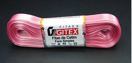 FITA DE CETIM DUPLA FACE – NUMERO 02 – POLIAMIDA – PEÇA 10 METROS – LARGURA 11MM – COR 106 – ROSA ESCURO