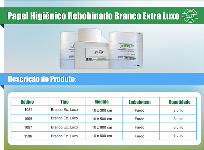 Papel Higiênico Rebobinado – Extra Luxo