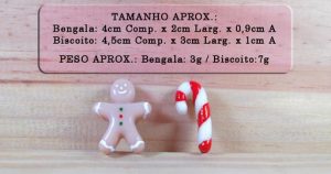 BONECO BISCOITO COM BENGALA DE NATAL 2 CAV.